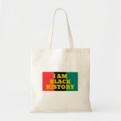 Tote Bag I Am Black History in Gold Font (Devant)