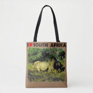 Tote Bag I Coeur Afrique du Sud Rhino Couple