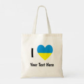 Tote Bag I (Coeur du drapeau ukrainien) Votre texte (Dos)