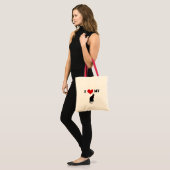 Tote Bag I coeur mon chat (Devant (modèle))