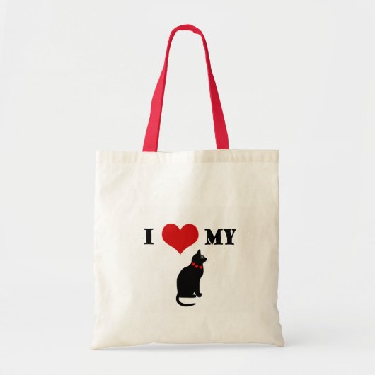 Tote Bag I coeur mon chat (Devant)