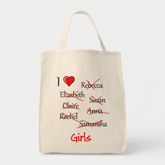 Tote Bag 'I ♥ Girls' (Devant)