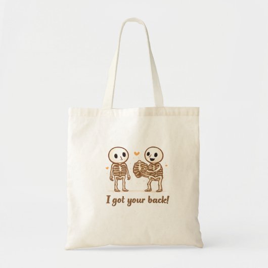 Tote Bag I Got Your Back Cute Skeleton Halloween Quote (Devant)