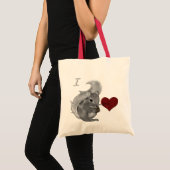Tote Bag I Heart Baby Squirrels Fuzzy Animal (Devant (produit))