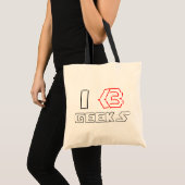 Tote Bag I Heart Geek ASCII ART (Devant (produit))