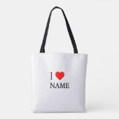Tote Bag I heart Name (customisable) (Dos)