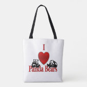 Tote Bag I Heart Panda Bears (Dos)