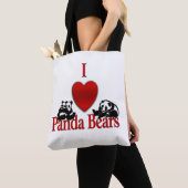 Tote Bag I Heart Panda Bears (De près)