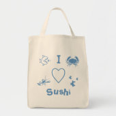 Tote Bag I Heart Sushi (Devant)