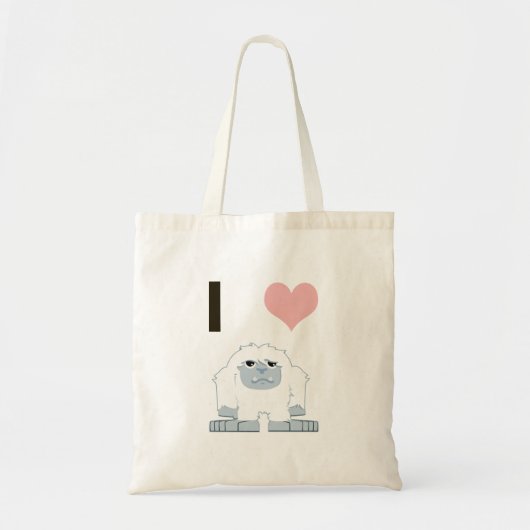 Tote Bag I Heart Yeti mignon Cartoon Monster des neiges (Devant)