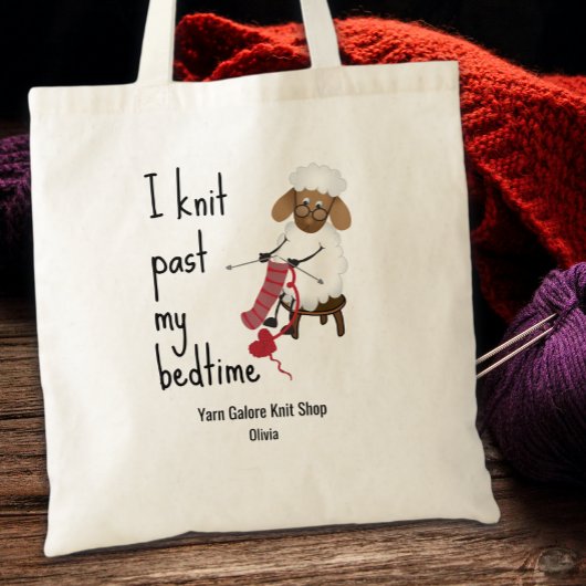 Tote Bag I Knit Past My Bedtime Sheep Knitting Lovers