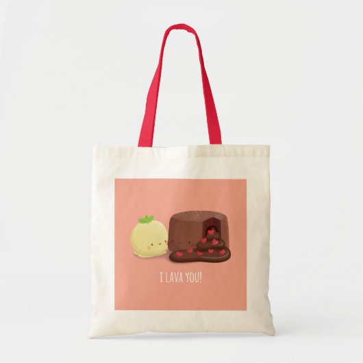 Tote Bag I Lava You Chocolat Gâteau et Pun de crème glacée  (Devant)