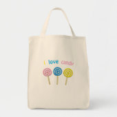 Tote Bag I Love Candy mignon couleur 3D lollipop (Devant)