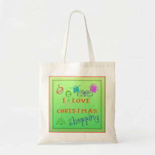 Tote Bag I Love Christmas Shopping Épicerie Fourre-tout