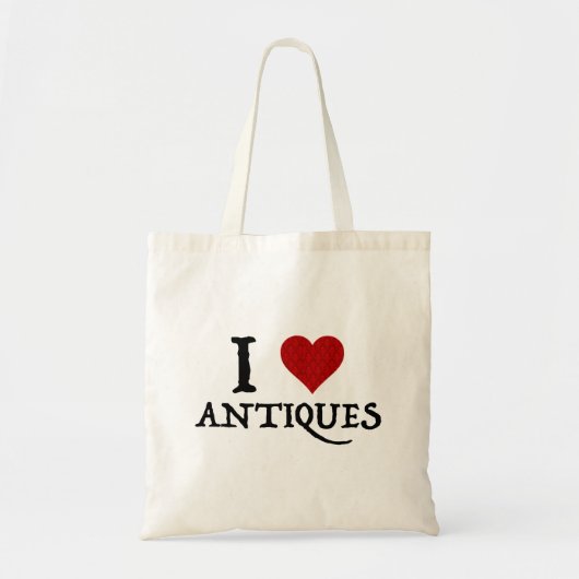 Tote Bag I Love (Coeur) Antiquités (Devant)
