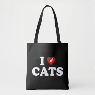 Tote Bag I Love (Coeur) Chats