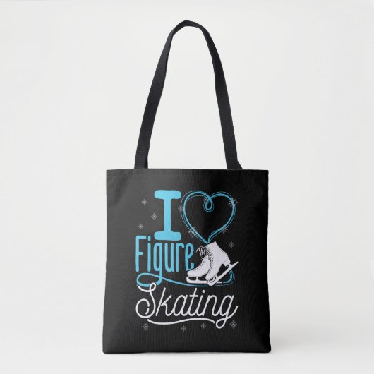 Tote Bag I Love Heart Figure Patinage (Devant)
