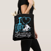 Tote Bag I Love Heart Figure Patinage (De près)