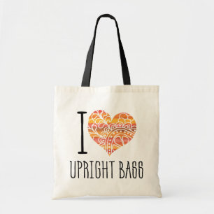 Tote Bag I Love Hop Bass Orange Mandala Heart