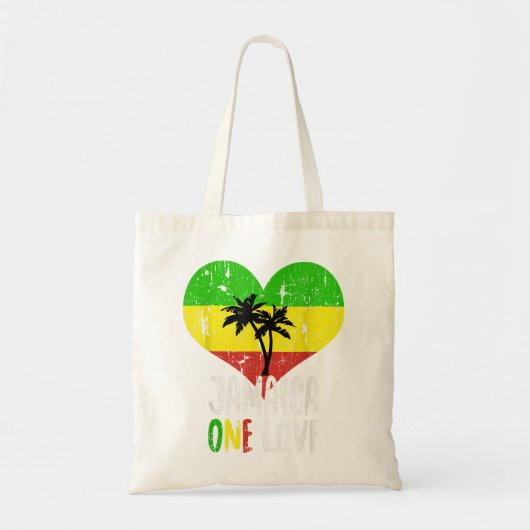 Tote Bag I Love Jamaïque One Love Palm Tree Reggae (Devant)