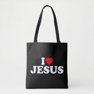 Tote Bag I Love Jesus - Coeur T-ShirtDispose d'un coeur rou