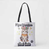 Tote Bag I Love Literature and Cats" Togs Design (Devant)