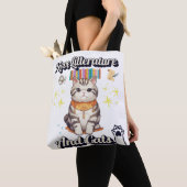 Tote Bag I Love Literature and Cats" Togs Design (De près)