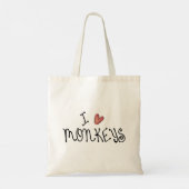 Tote Bag I Love Monkeys Cute Handwritten Typography (Dos)