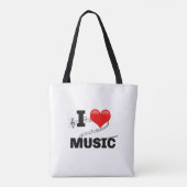 Tote Bag I Love Music, popular design (Dos)