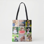 Tote Bag I Love My Grandkids 9 Photo Instagram Collage (Devant)
