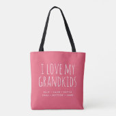 Tote Bag I Love My Grandkids 9 Photo Instagram Collage (Dos)