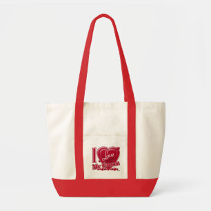 Tote Bag I Love My Groom rouge - coeur