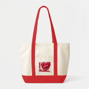 Tote Bag I Love My Mom rouge - coeur