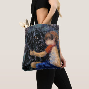 Tote Bag I Love My Pet - Art Abstrait Moderne Peinture Styl