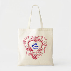 Tote Bag I Love My Wife ! - Photo Red Hearts
