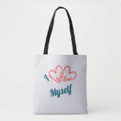 Tote Bag I Love Myself - Self-Care Button (Devant)
