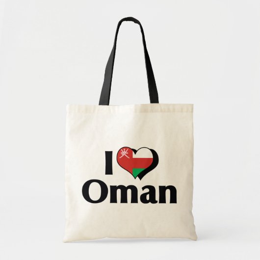 Tote Bag I Love Oman Flag (Devant)