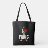 Tote Bag I Love Paris, Eiffel Tower, (Dos)