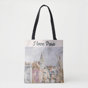 Tote Bag I Love Paris Street Scène Architecture