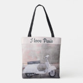 Tote Bag I Love Paris Street Scene Voiture Rose (Dos)