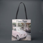 Tote Bag I Love Paris Street Scene Voiture Rose<br><div class="desc">J'adore la scène de rue du village de Paris fourre-tout avec son architecture,  et sa petite voiture rose,  au charme parisien pour le romantique.</div>