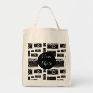 Tote Bag I Love Photo Vieux Caméras Vintages