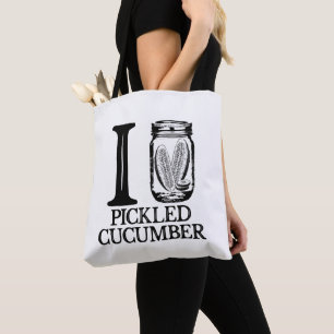 Tote Bag I Love Pickled Cucumber - Vintage Pickle Cucumber