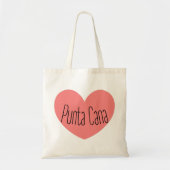 Tote Bag I Love Punta Cana Coeur rose (Devant)