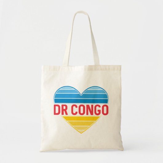 Tote Bag I Love RD Congo, Congo-Kinshasa Coeur (Devant)