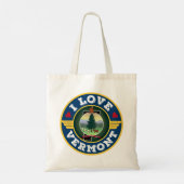 Tote Bag I Love Vermont State Flag and Map (Dos)