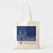 Tote Bag I Love Volkovysk Biélorussie Architecture Cathédra (Devant)