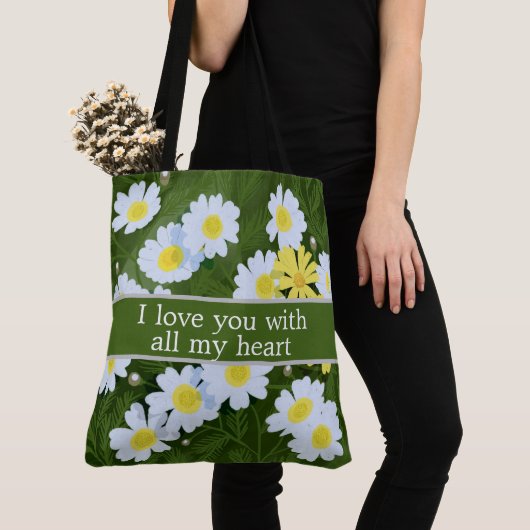 Tote Bag I love you with all my heart (De près)