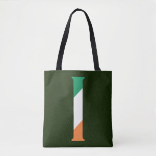 Tote Bag I Monogramme superposé sur le pavillon irlandais