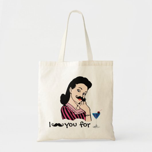 Tote Bag I moustache vous pour un cocktail (Devant)
